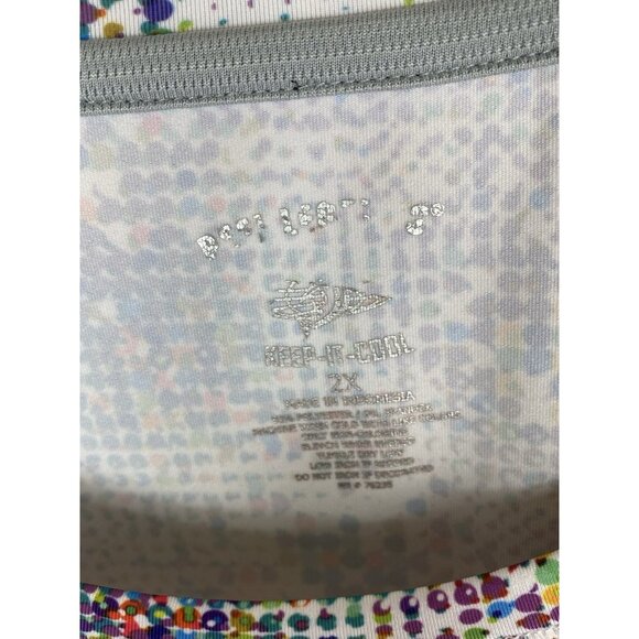 Reel Legends Cool Womens 2X Colorful Geometric Dot Print Long Sleeve Shirt Top - Picture 4 of 7